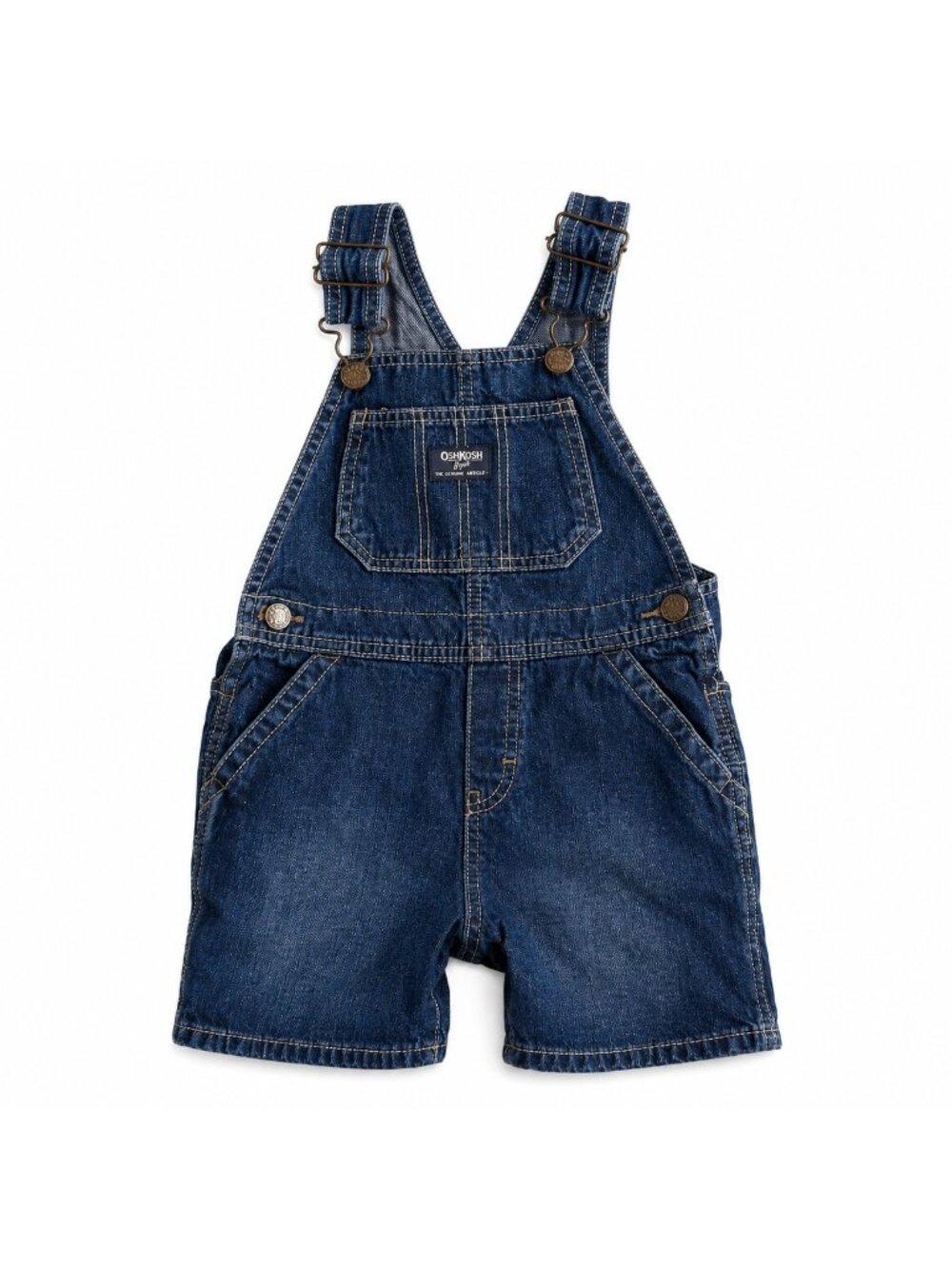 OshKosh B’Gosh Toddler Denim Shortalls 3T Vestbak Blue Jean Overalls